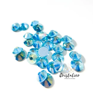 Cristal Aquamarina Tornasol Hotfix Crystal Elements