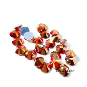 Cristal Rojo Italiano Tornasol Hotfix Crystal Elements