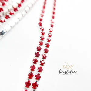 Cadena Strass Rojo Italiano POR METRO