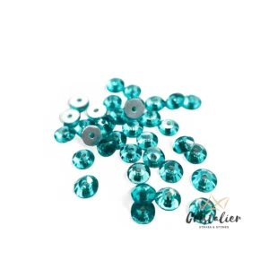 Cristal Con Orificio Aquamarina Para Coser
