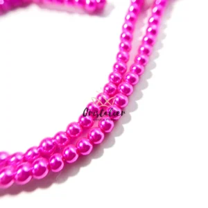 Perla de Vidrio por Tira Fucsia