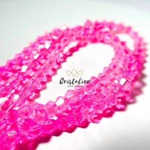 Cristal Bicono Pink Por Tira