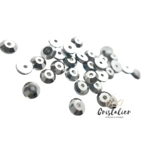 Cristal Plateado Con Orificio Para Coser