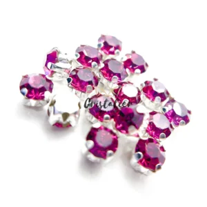 Cristal Fucsia Engarzado Para Coser