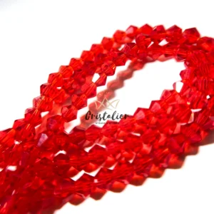 Cristal Bicono Rojo Italiano Por Tira