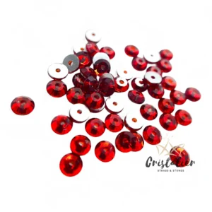 Cristal Rojo Italiano Con Orificio Para Coser