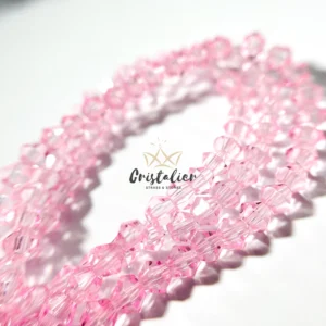 Cristal Bicono Rosa Claro Por Tira