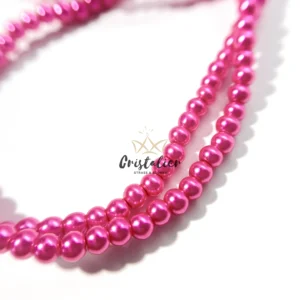 Perla de Vidrio por Tira Rosa