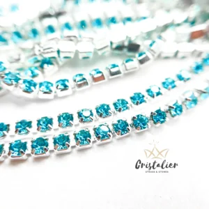 Cadena Strass Aguamarina POR METRO