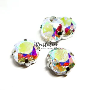 Cristal Engarzado Cushion Tornasol 10mm