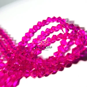 Cristal Bicono Fucsia Por Tira