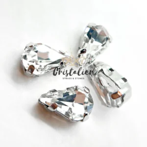 Cristal Engarzado Pear Cristal 6x10mm