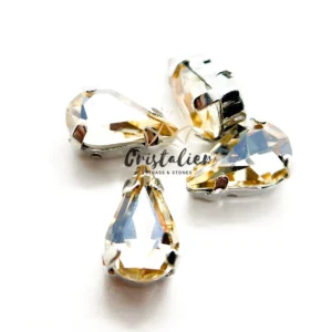 Cristal Engarzado Pear Golden 6x10mm
