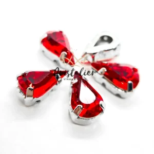 Cristal Engarzado Pear Light Siam 6x10mm