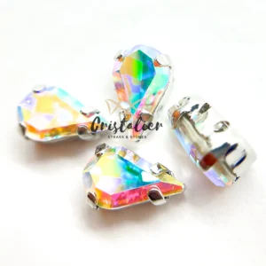 Cristal Engarzado Pear Tornasol 6x10mm