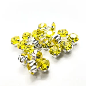 Cristal Amarillo Engarzado Para Coser