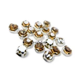 Cristal Dorado Engarzado Para Coser