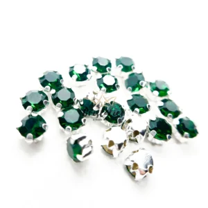 Cristal Verde Engarzado Para Coser