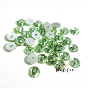 Cristal Verde Claro Con Orificio Para Coser