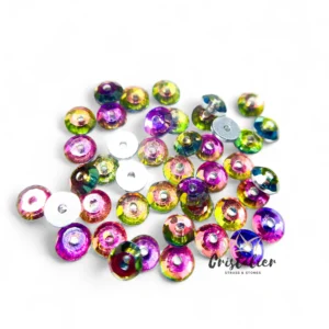 Cristal Colorful Con Orificio Para Coser