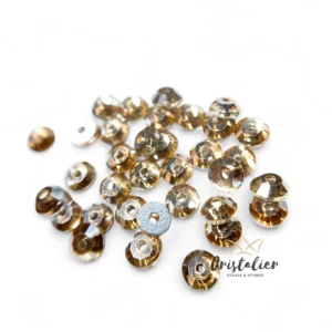 Cristal Dorado Con Orificio Para Coser