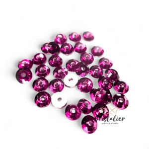 Cristal Fucsia Con Orificio Para Coser