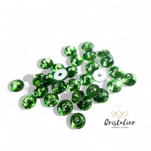 Cristal Verde Con Orificio Para Coser