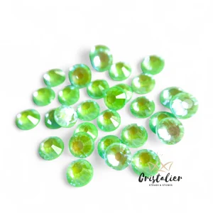 Cristal Verde Neón Tornasol Hotfix Crystal VDD