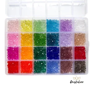 Caja Mix Cristal Bicono 4MM 24 Colores