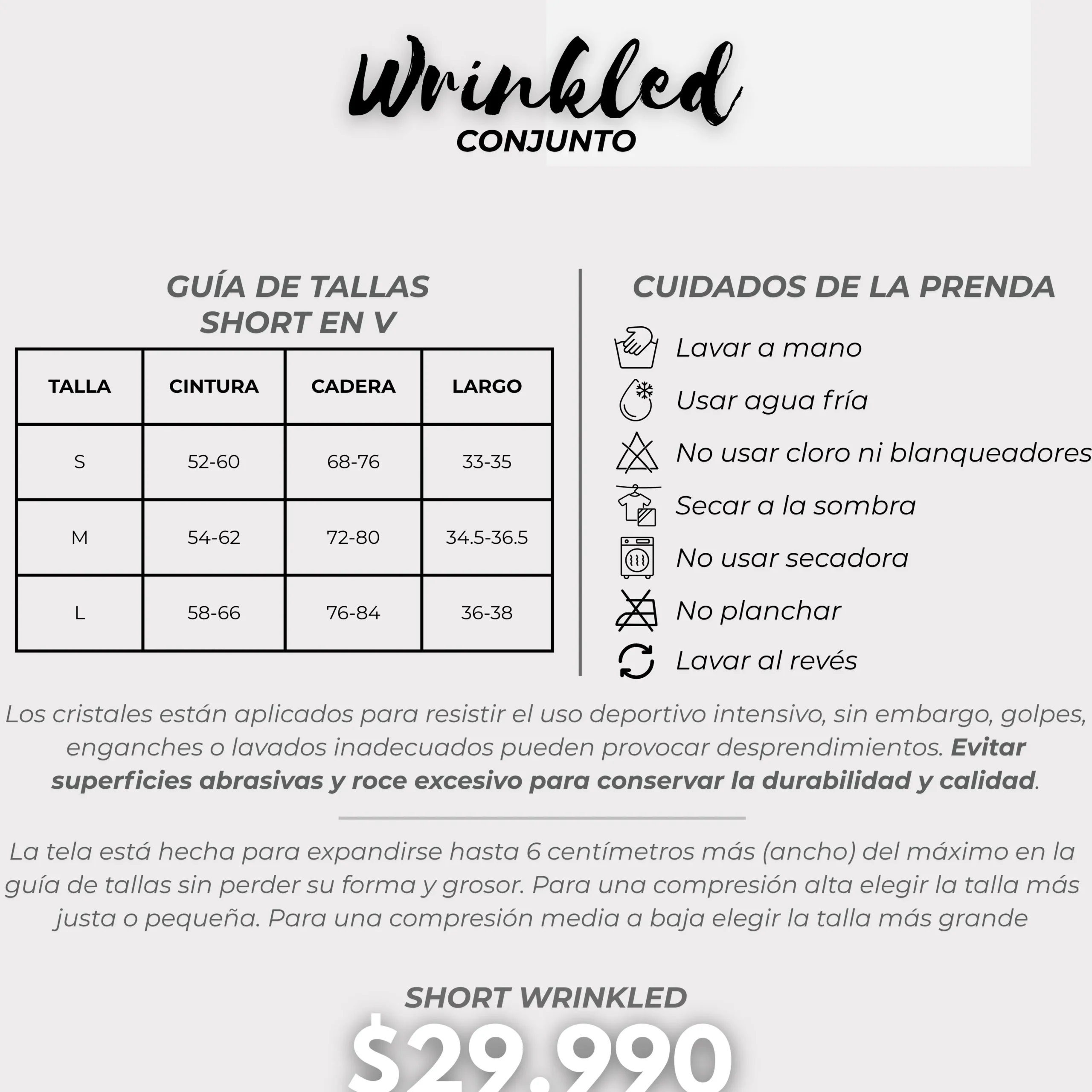 Short en V WRINKLED NEGRO CON PEDRERÍA - Imagen 6