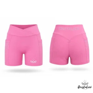 Short en V WRINKLED ROSA CON PEDRERÍA