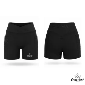 Short en V WRINKLED NEGRO CON PEDRERÍA