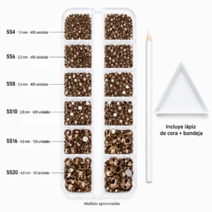 Set Mix Cristales Topaz Claro SS4-SS20 NO HOTFIX + Herramientas